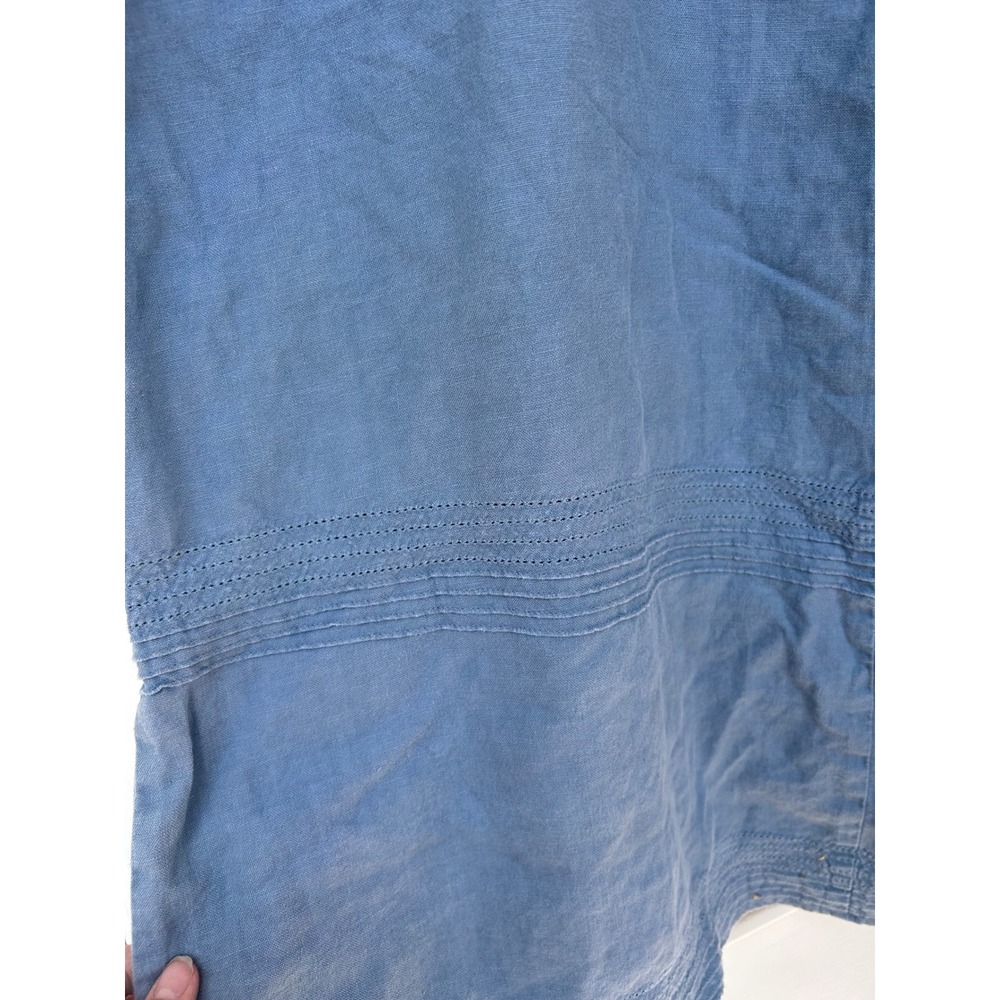 Old Navy Vintage 2003 Blue 100% Linen Pintuck Hem Midi Skirt Plus Sz 20 Cottage - Picture 6 of 9
